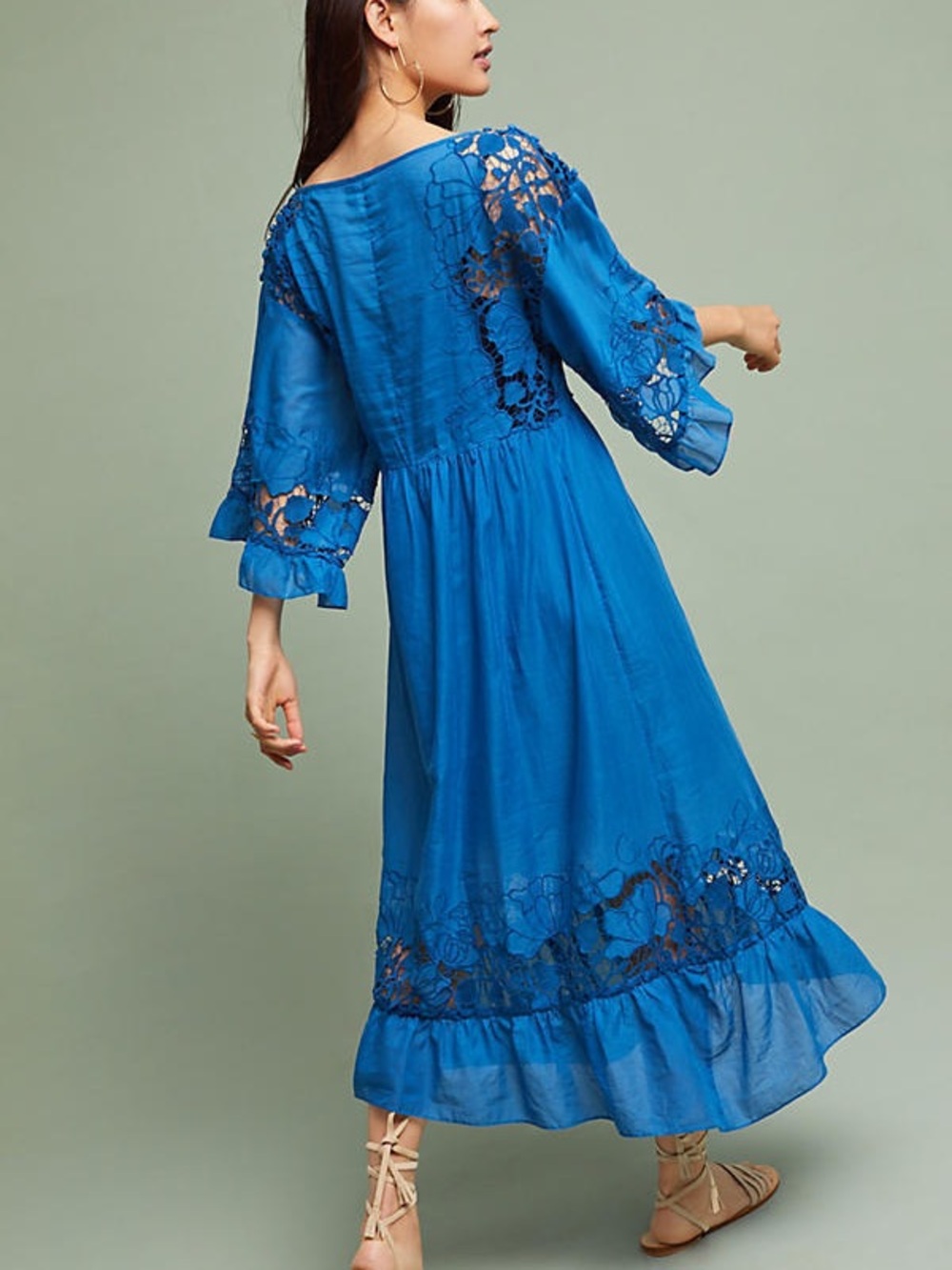 Anthropologie Meadow Flutter royal blue maxi Dress by Akemi+Kim sz XL